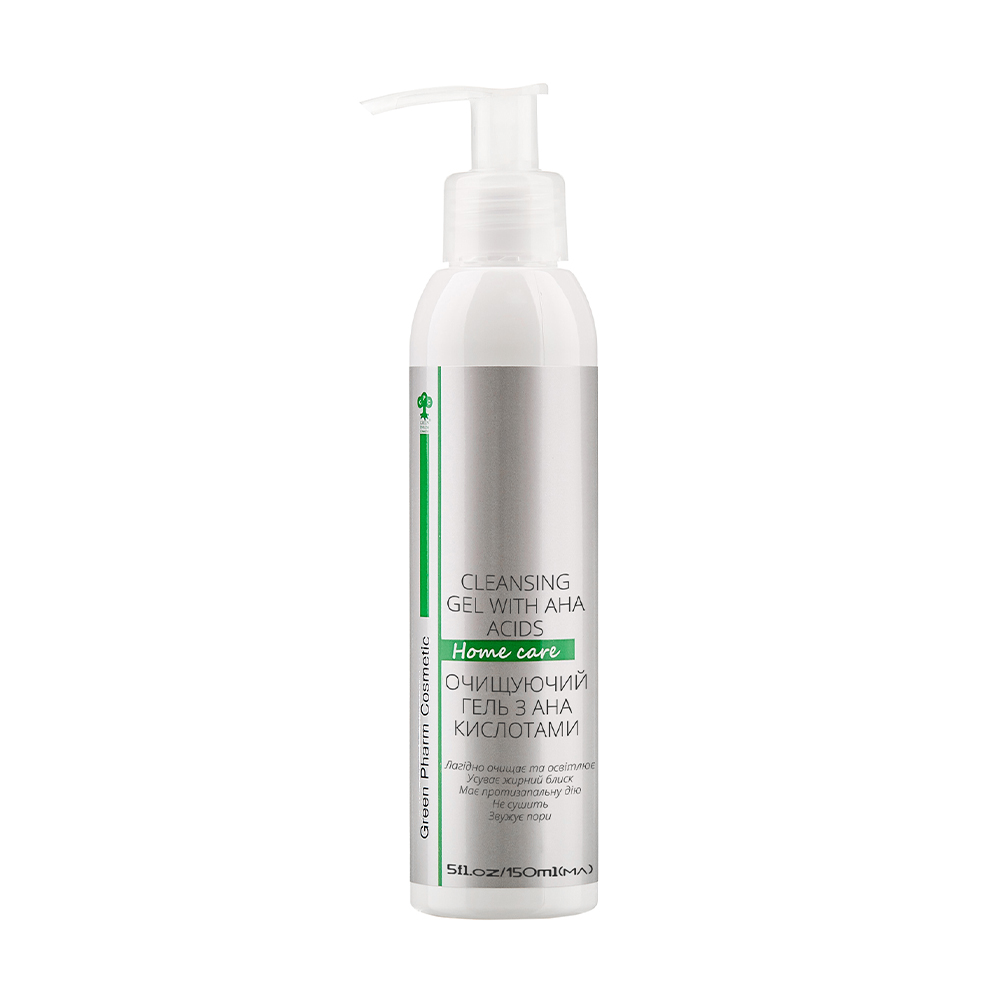 Очищувальний гель для обличчя Green Pharm Cosmetic Cleansing Gel With АНА Acids РН 4.0 з АНА-кислотами, 150 мл
