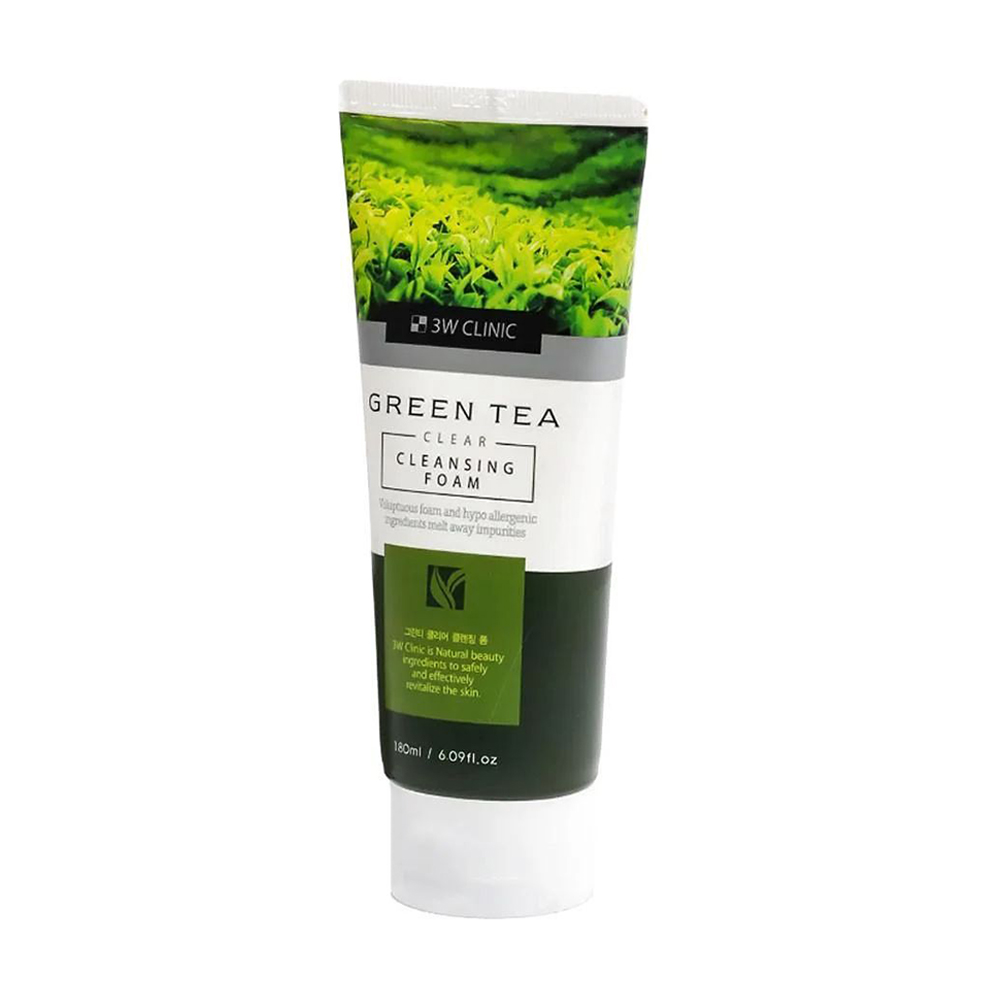 Пінка для вмивання 3W Clinic Green Tea Clear Cleansing Foam, 180 мл