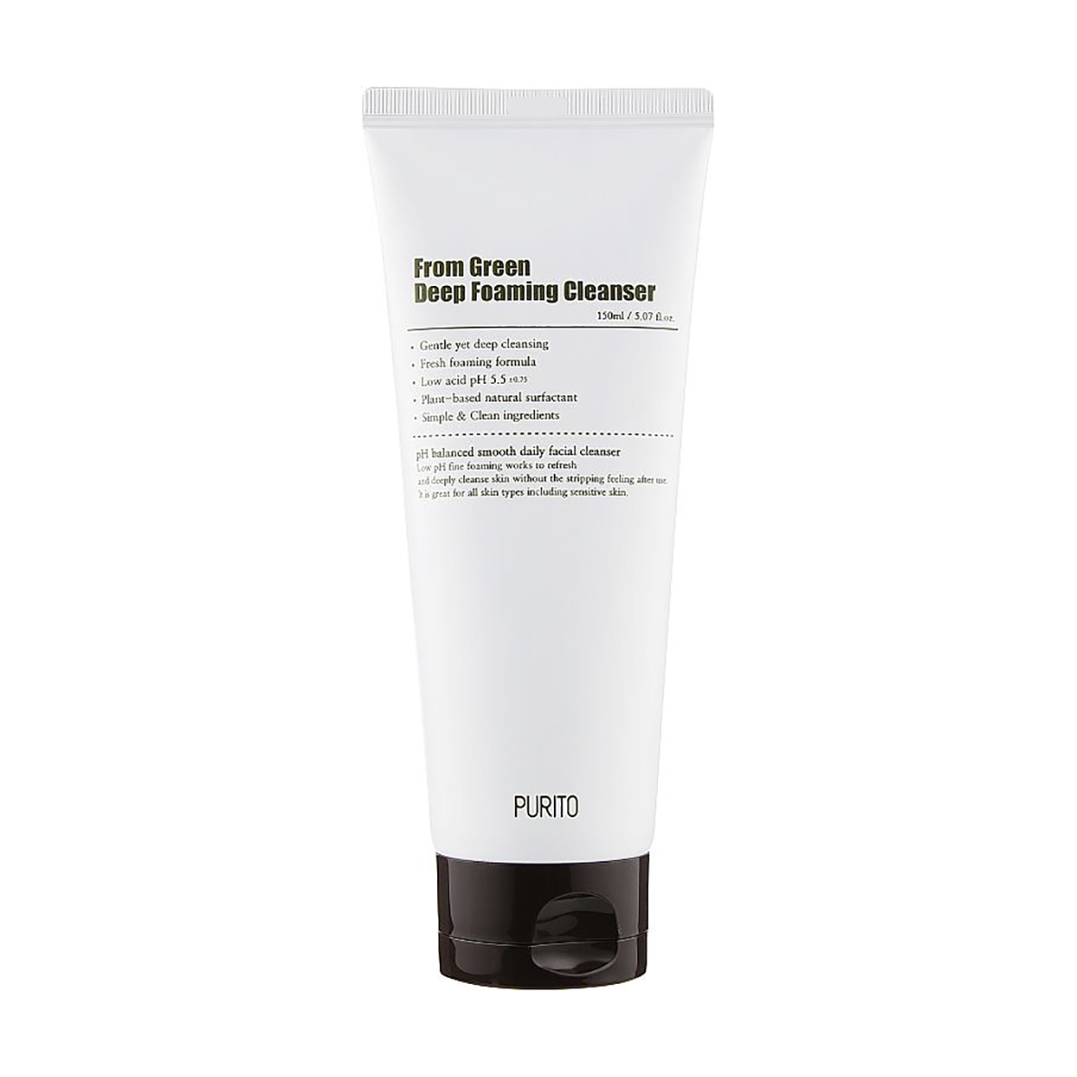 Пінка для вмивання глибокоочищувальна Purito From Green Deep Foaming Cleanser з центелою і зеленим чаєм, 150 мл